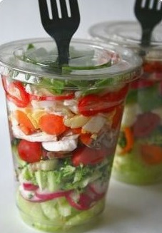 eating healthy salads cup